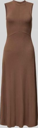 Edited Midikleid mit Stehkragen Modell Talia in Mittelbraun, Gr&ouml;&szlig;e 38