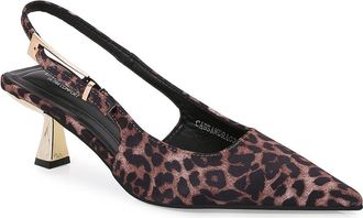 Berness Cassandra Kitten Heel Slingback Pump in Leopard at Nordstrom Rack, Size 8.5