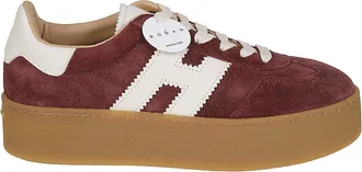 Hogan Burgundy H698 Suede Sneakers