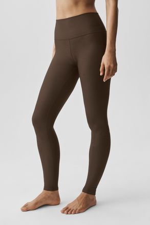 Alo | Airlift Winter Warm High-Waist Legging in Espresso, Size: Medium