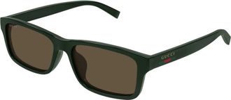 Gucci Gg 1986Sa 003 Zonnebrillen - Heren - Zonnebrillen - Groen - 57 MM - Accessoires