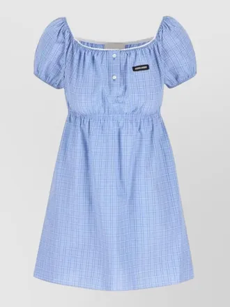 Miu Miu checked cotton mini dress