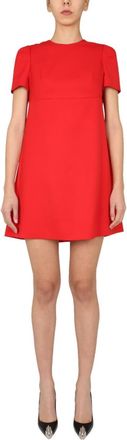 Alexander McQueen Red Round Neck Mini Dress