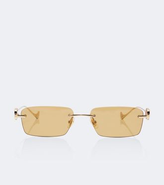 Valentino Bejewelled VLogo rectangular sunglasses