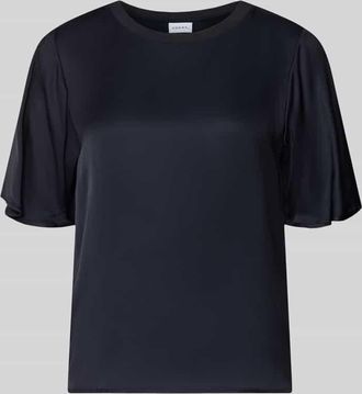 Comma T-Shirt aus Viskose-Mix mit Rundhalsausschnitt in Marine, Gr&ouml;&szlig;e 34