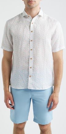 Johnnie-O Cash Bar Short Sleeve Button-Up Shirt in White at Nordstrom, Size Xx-Large