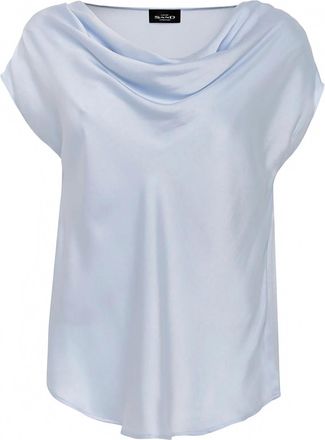 Sand Copenhagen Womens Matt Prosi Drape Silk Blend Top In Light Blue