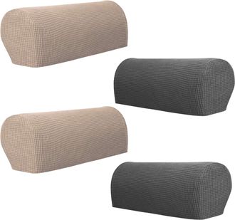 OEM 4 Pezzi Copri Braccioli Per Divano, Copri Mobili Elastici Antiscivolo, Grigio Kaki