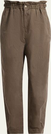 Isabel Marant Neriah Paperbag-Waist Tapered-Leg Ankle Pants