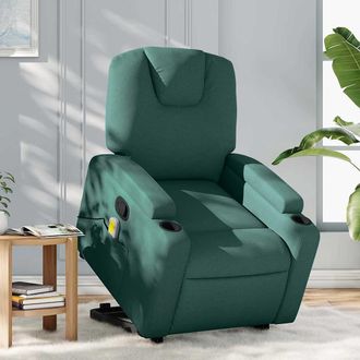 vidaXL Vidaxl - Silla De Masaje Reclinable De Pie De Tela Verde Oscura