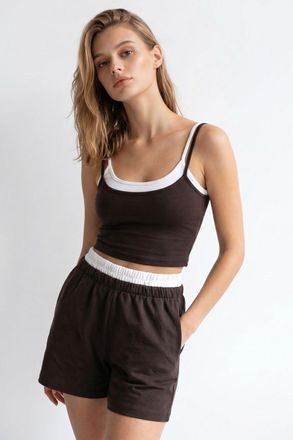 Mixray Twee-delige Crop T-shirt en Shorts Set