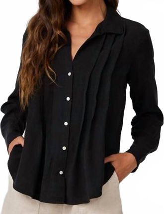 Bella Dahl Pintuck Button Down Shirt In Black
