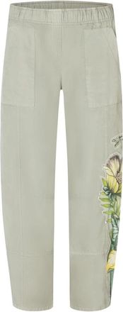 Cambio Ophelia Cropped Broeken - Dames - Vrijetijds broeken - Groen - M - Leer - Broeken