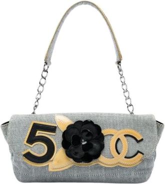 Chanel Pre-owned No 5 Handbag - Dames - Pre-owned - Grijs - Maat: ONE Size Zijde