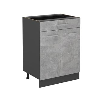 Vicco Mueble Bajo De Cocina R-line, Hormig&oacute;n, 60 Cm Con Caj&oacute;n, Sin Encimera