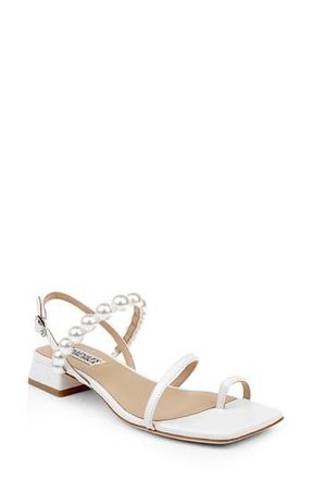 Badgley Mischka Joelle Slingback Sandal in White Leather at Nordstrom Rack, Size 8