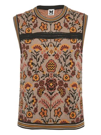 Missoni floral sleeveless vest - women - Cotton/Polyamide - M - Neutrals