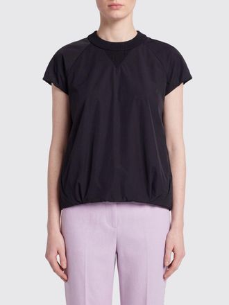 sacai Maglia a girocollo in poliestere e cotone