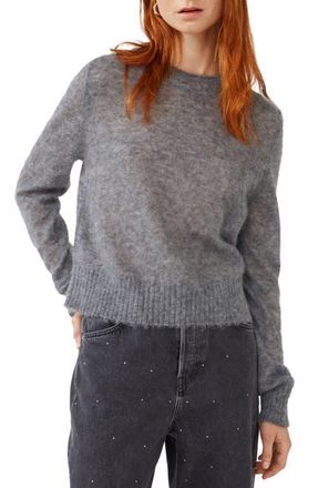 & Other Stories Fuzzy Crewneck Sweater in Grey Melange at Nordstrom, Size X-Small