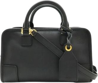 Loewe Pre-owned Leren Amazona 23 Anagram Handtas - Dames - Vintage Handtas - Zwart - ONE Size - Leer - Vintage
