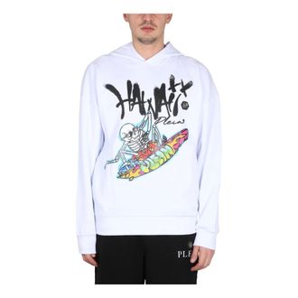 Philipp Plein Hawaii Hoodie - male - Philipp Plein - Hoodies - White - L - Sweatshirts & Hoodies