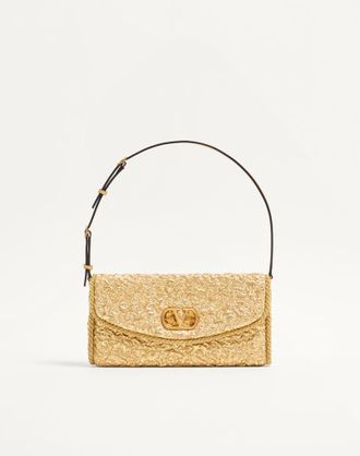 Valentino Garavani Borsa Piccola A Spalla Valentino Garavani DeVain In Tessuto Jacquard Cloqu&eacute; Donna ORO UNI