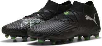 Puma Future 8 PRO FG/AG Soccer Shoe Unisex, PUMA Black-PUMA Silver-Fluo Green, 12