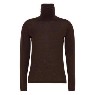 Max Mara Saluto Polokraag Trui - Dames - Truien - Bruin - Maat: XL Wol