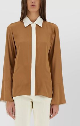 Max Mara silk regular-fit color-block blouse