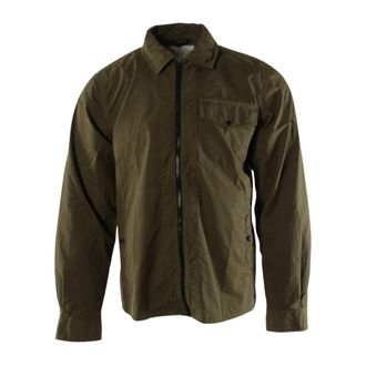 Woolrich Gabardine Overshirt - Heren - Zomerjassen - Groen - M - Katoen - Jassen