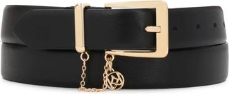 Kazar Klassieke leren riem in diep zwart - Dames - Riemen - Zwart - 110 CM - Leer - Accessoires
