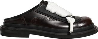 Dolce & Gabbana Calfskin Slippers - Heren - Slip ons - Bruin - 44 EU - Leer - Schoenen