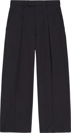 Christophe Lemaire Wide-leg Pleated Cotton Trousers - Black - 52 (IT52 / XL)