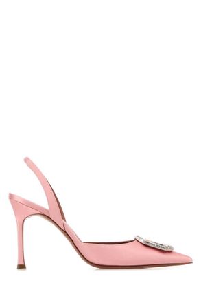 Amina Muaddi Pink Embellished Pumps