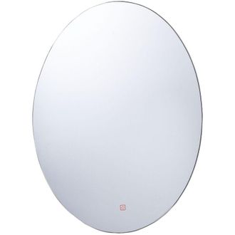 Beliani Beliani - Espejo de pared plateado con luz led ovalado 60 x 80 cm sistema anti vaho Mazille