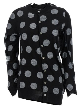 Junya Watanabe Womens Polka Dot Maxi Cardigan