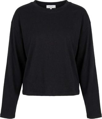 Rag & Bone Womens Kelly Boxy Long Sleeve Tee, Black
