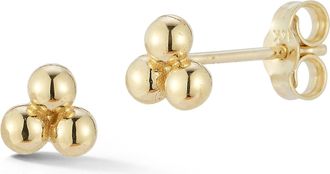 Ember Fine Jewelry 14K Gold Triple Beaded Studs