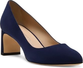 Stuart Weitzman Babette Block Heel Pump in Nice Blue at Nordstrom, Size 9.5