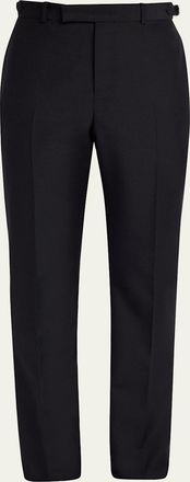 Alexander McQueen Mens Waist-Tab Straight Fit Flat-Front Trousers