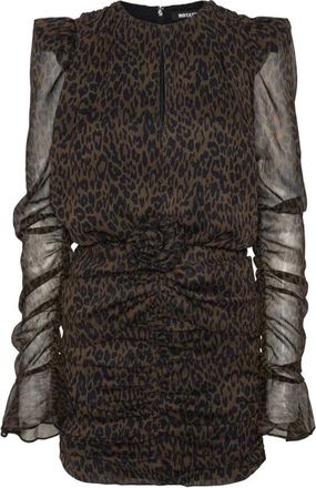 Rotate ROTATE Birger Christensen - Vestido Mini Fruncido con Flores - Dresses - Mujer - Marr&oacute;n - XS