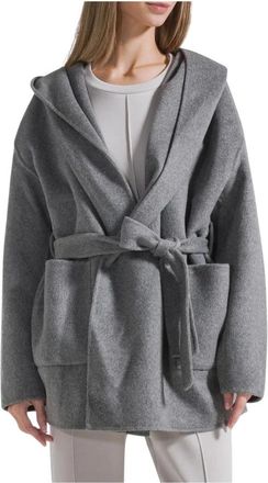 Deha Korte Kimono Jas - Dames - Jas met riem - Grijs - M - Wol - Jassen