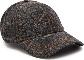 Ganni Embroidered Denim cap - Black - One Size