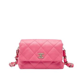 Chanel Pre-owned Vintage Quilted Shoulder Bag - Dames - Pre-owned - Roze - Maat: ONE Size Leer