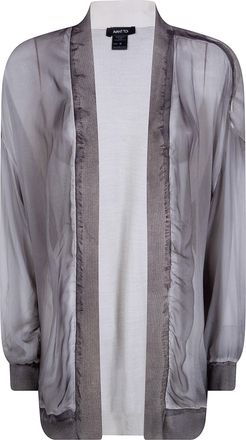Avant Toi Hand Painted Chiffon Cardigan With Pure Silk Fine Back And E
