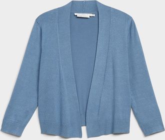 Contemporaine Womens 3/4-sleeve fine knit open Cardigan Sweater