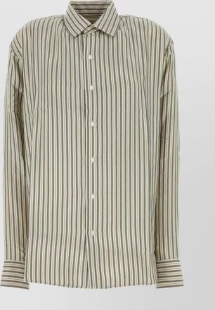 Le Kasha oversized songino embroidered silk shirt