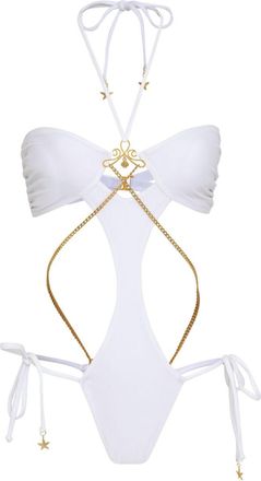 Amir Slama Costume intero con catena - Bianco
