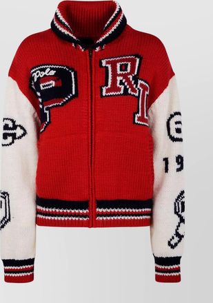 Ralph Lauren knitwear with contrasting sleeves and striped collar