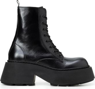 Vic Mati&eacute; Zwarte Pinafore Metal Laarzen - Dames - Veterlaarzen - Zwart - 40 EU - Schoenen